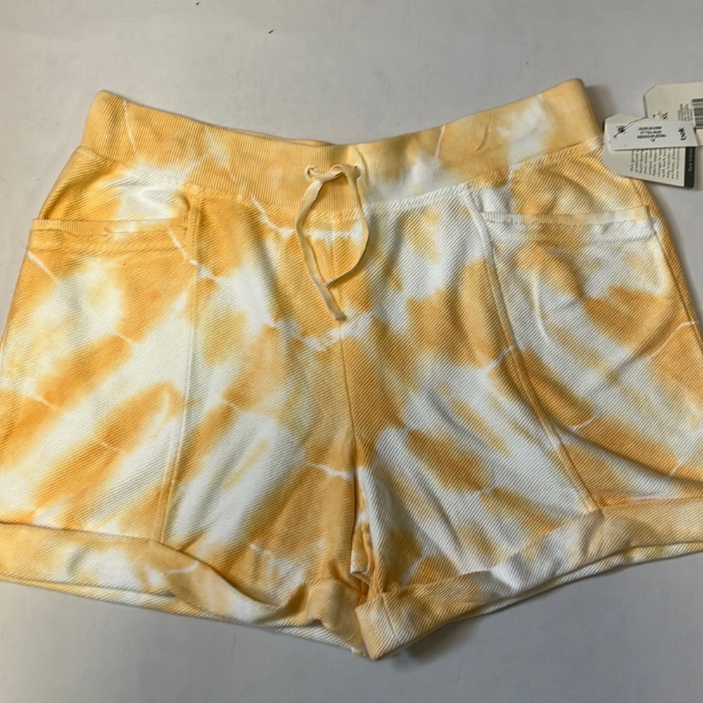 Wonderly Yellow and White Tie-Dye Shorts